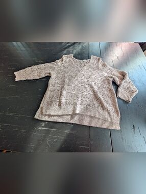 White House Black Market Women's Large Hi-Low Knit Sweater Grandma Cottagecore